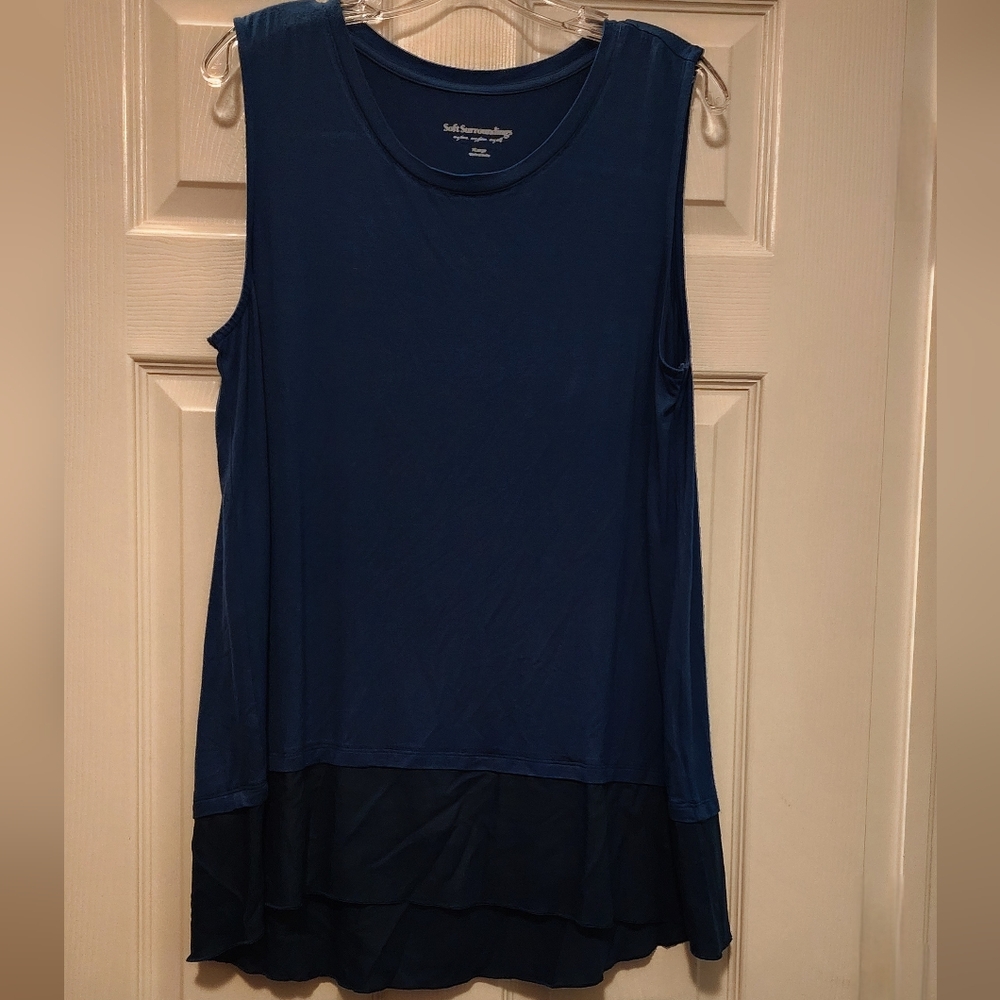 Soft Surroundings Eden Tiered Tunic Tank • High-Low Hem • Relaxed Fit • XLarge - Picture 2 of 8